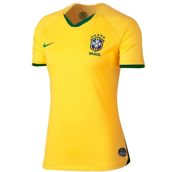 Maillot Football Brésil Domicile Femme 2019 Jaune